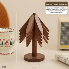 Bamboo Heat-Resistant Coaster Set with Tree Design