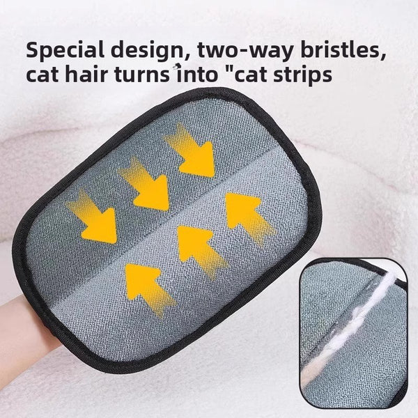 Pet Electrostatic Hair Removal Gloves Household Sofa Clothes Brush Two-Way Lint Gloves Hair Cleaning Brush